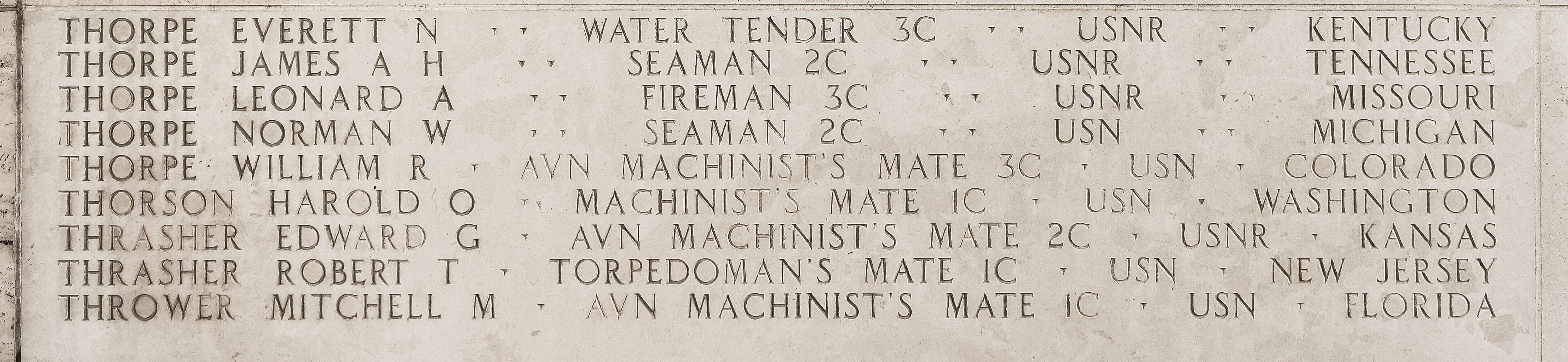 Edward G. Thrasher, Aviation Machinist's Mate Second Class